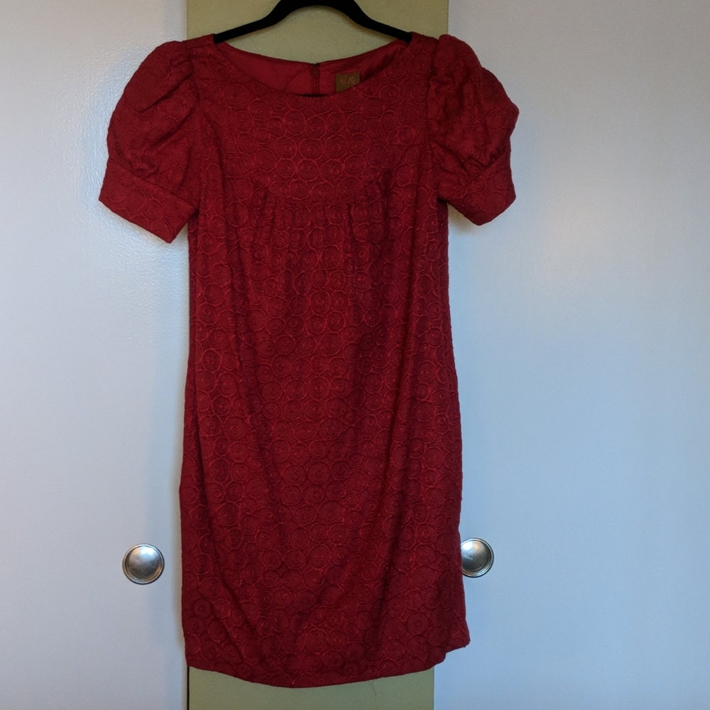 Ali Ro Red Embroidery Dress